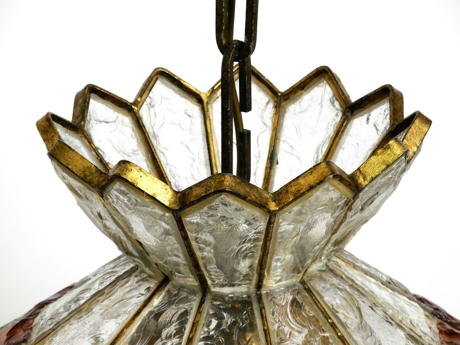 photo vintage Beautiful Large Heavy 1960s Italian Poliarte Glass Ceiling Lamp