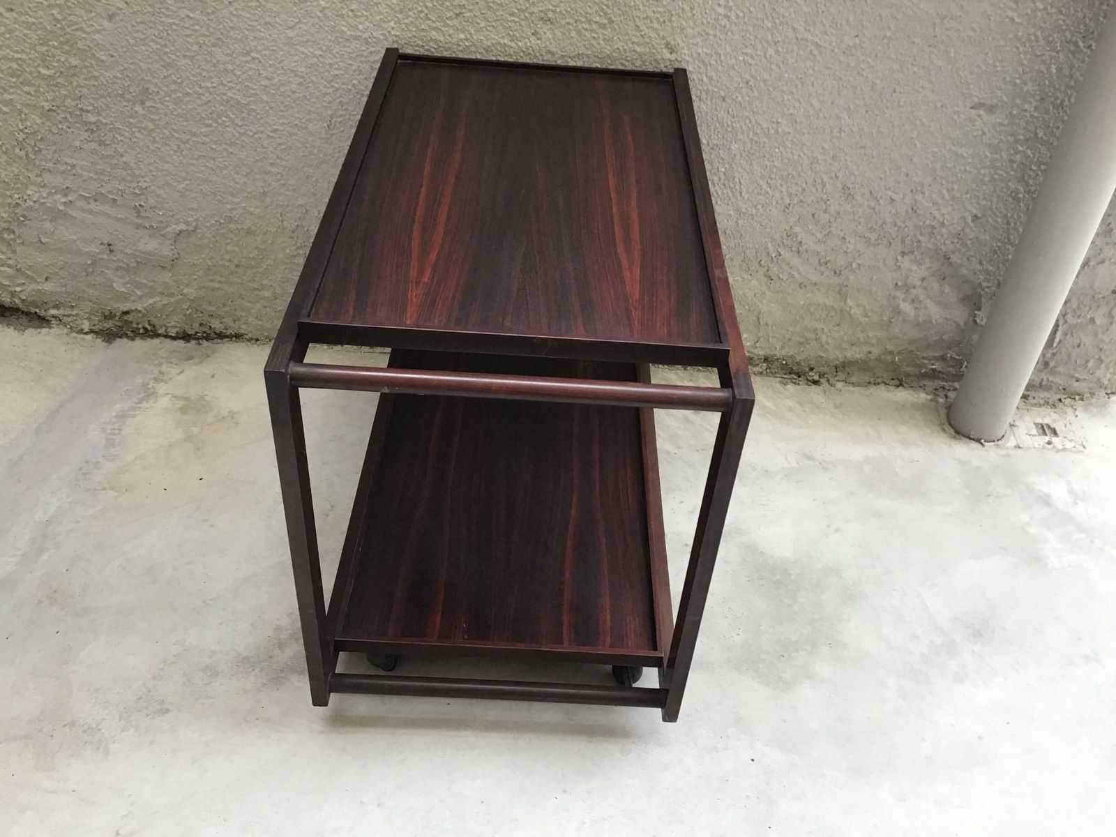 F.Amedeo Cassina 1950 Movable Trolley With Removable Tray Rosewood Wood Italy photo 2531.0