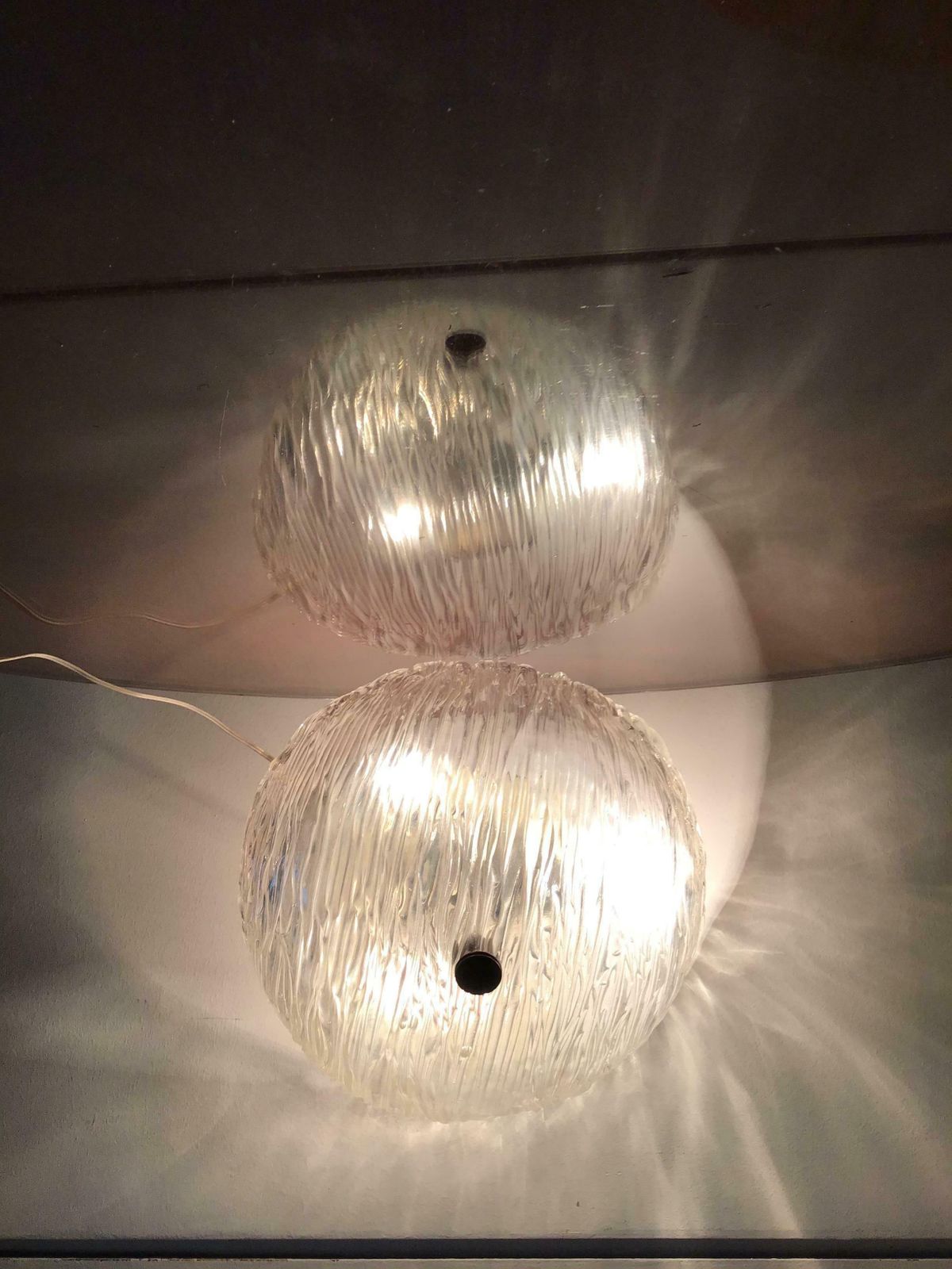 Venini Toni Zuccheri Ceiling Light/Sconce Murano Glass Brass, 1950, Italy photo vinterior