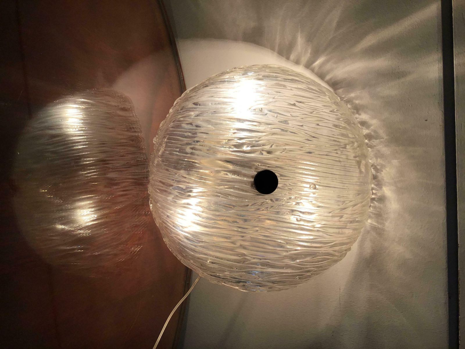3164.0 Venini Toni Zuccheri Ceiling Light/Sconce Murano Glass Brass, 1950, Italy photo