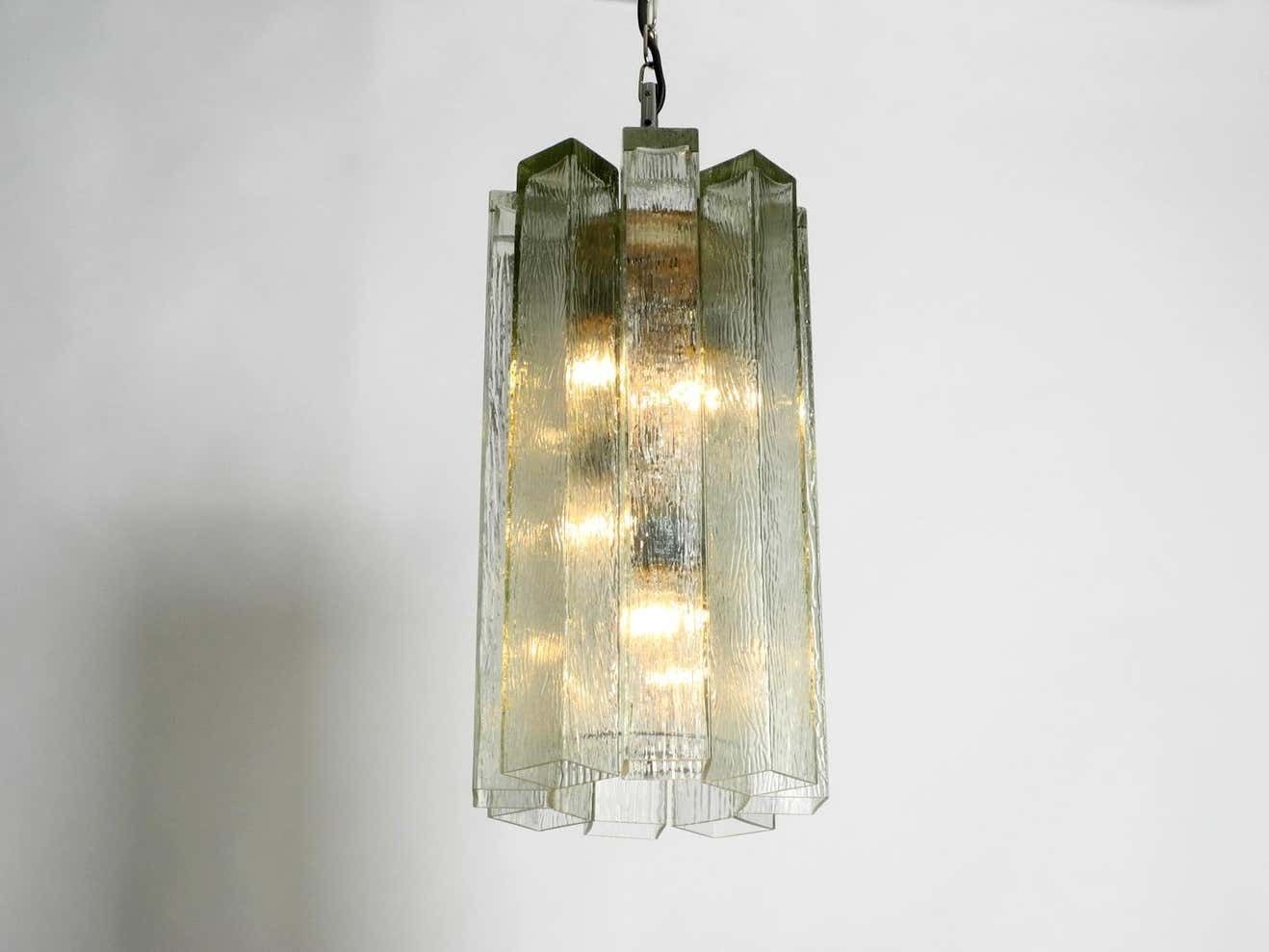 Extra Large Glass Pendant Lamp By Doria Mid Century Modern Brutalist Design photo furniture