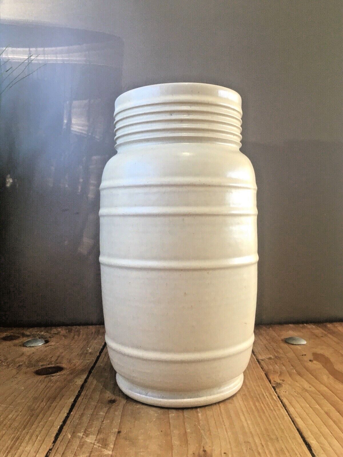 Rare Art Deco Dearston Stoneware Fulham Pottery Sq L1/9 Vase Keith Murray Style photo vinterior
