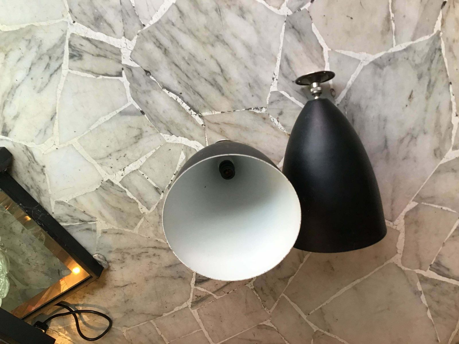 Couple Stilnovo Sconces 1950 Metal Black Cromo, 1950, Italy photo Lighting