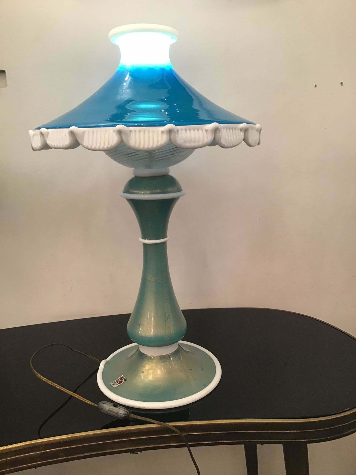 photo for sale Barovier E Toso Table Lamp Murano Glass 1950 Italy