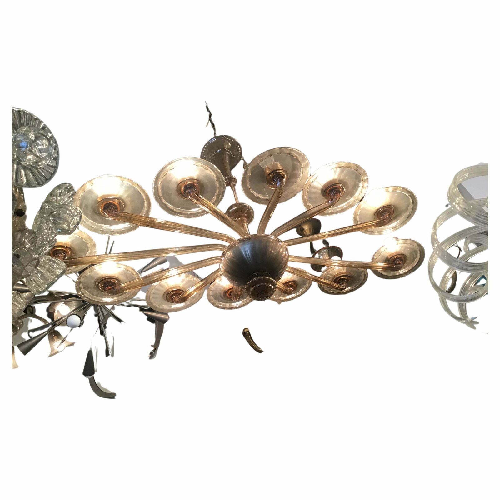 Venini Oval Murano Glass Chandelier 12 Light, 1930, Italy