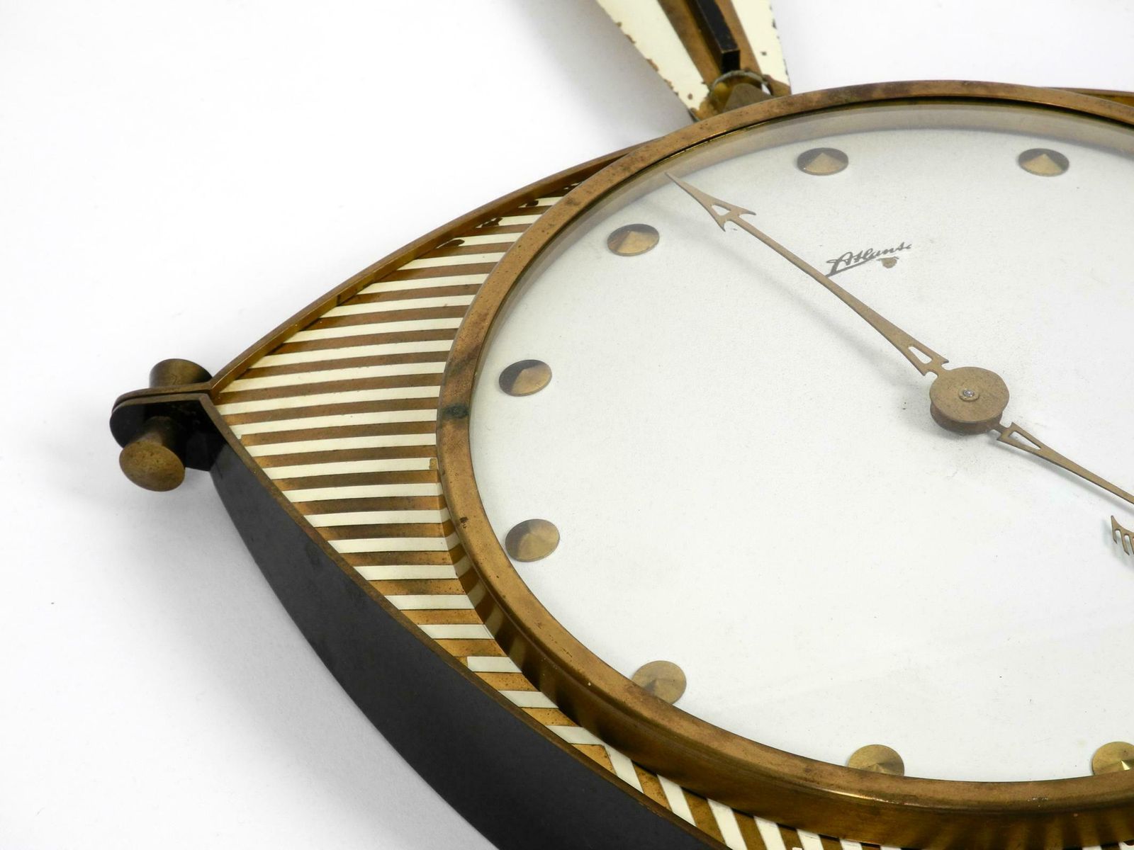Midcentury Mechanical Atlanta Wall Clock With 10 Days Movement And With Gong photo vinterior