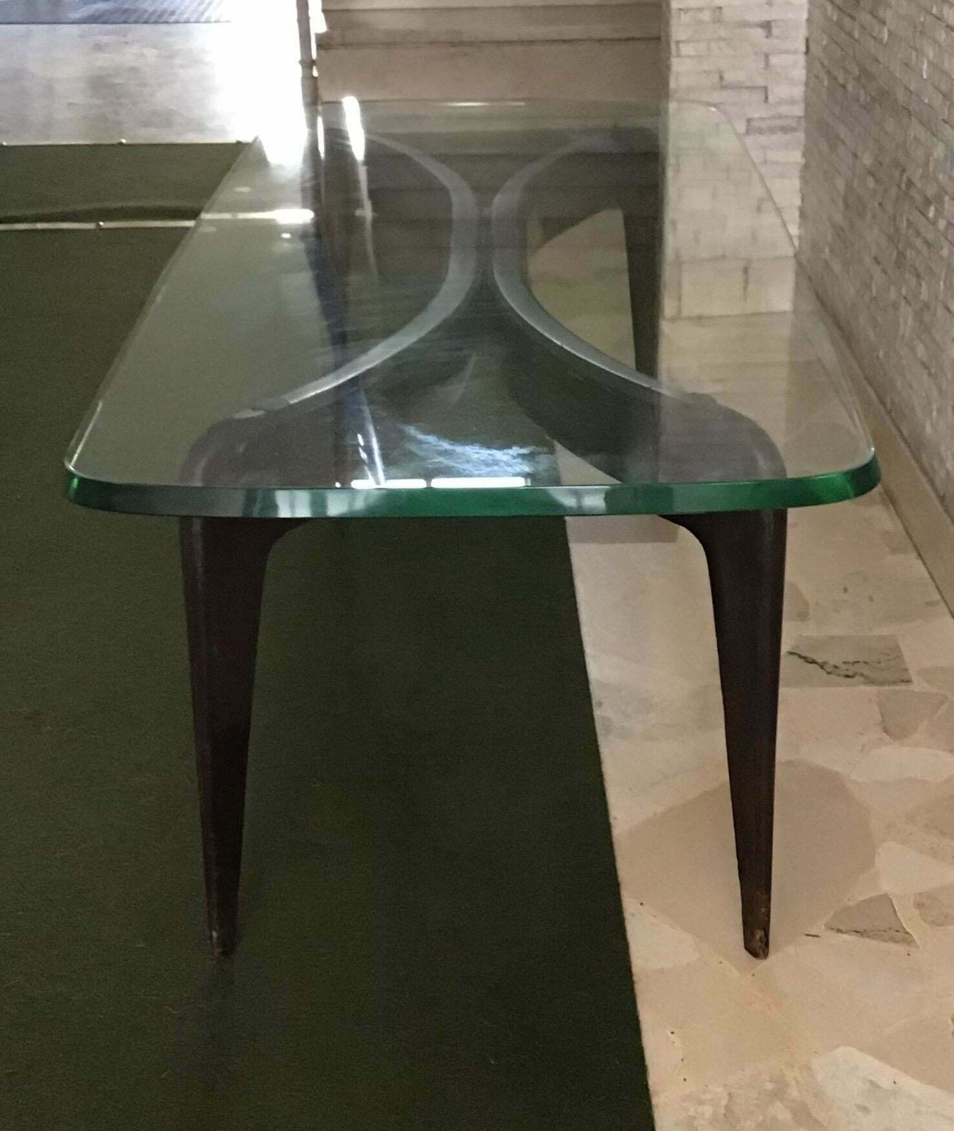 Gio Ponti Fontana Arte Coffee Table Wood Cristal 1938 Italy photo vintage