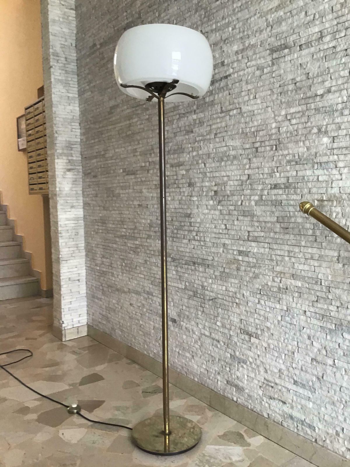 Vico Magistretti #Floor Lamp Brass Glass, 1960, Italy photo vinterior