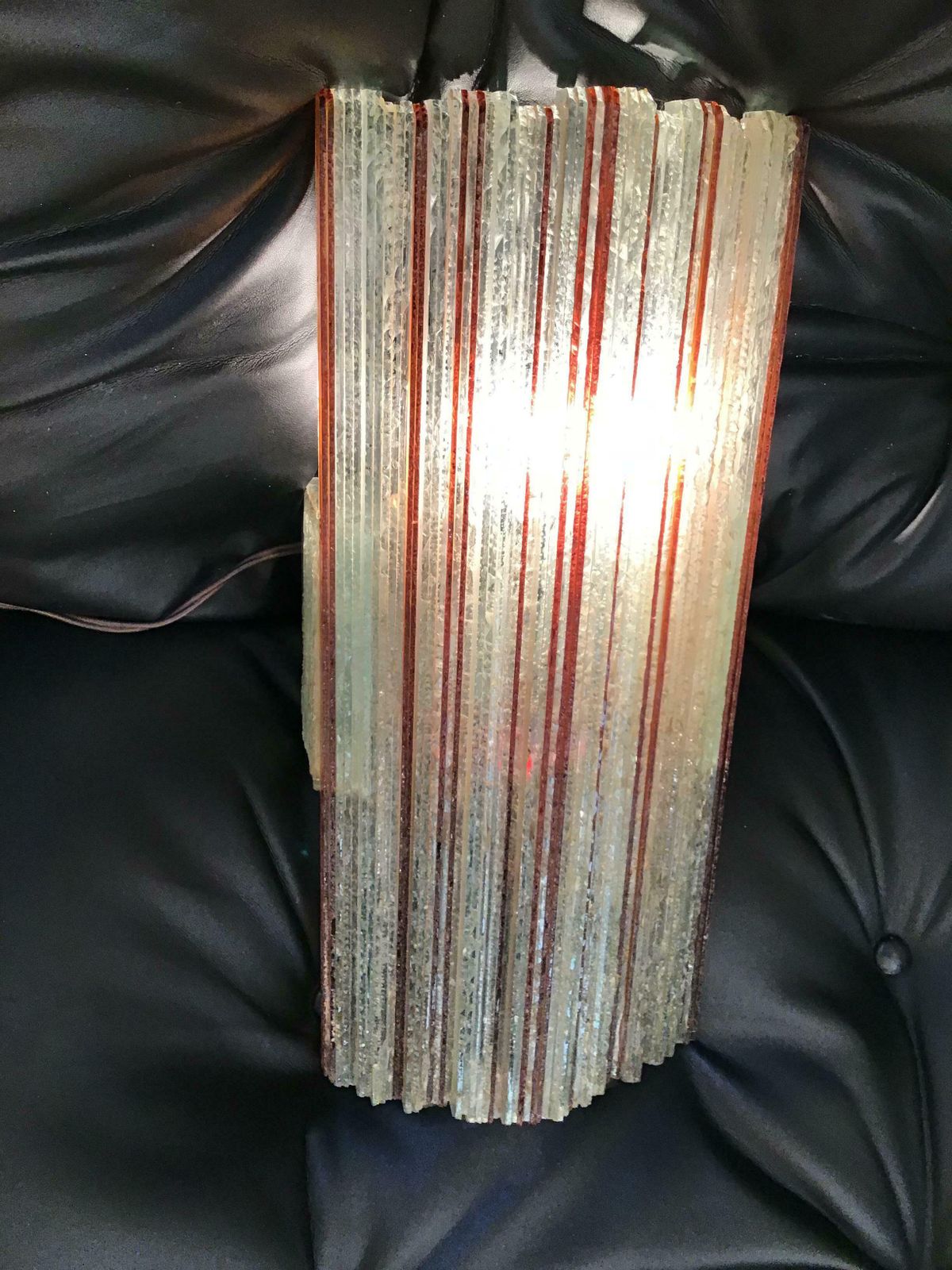 photo for sale Albano Poli Sconce Glass Metal 1960 Italy