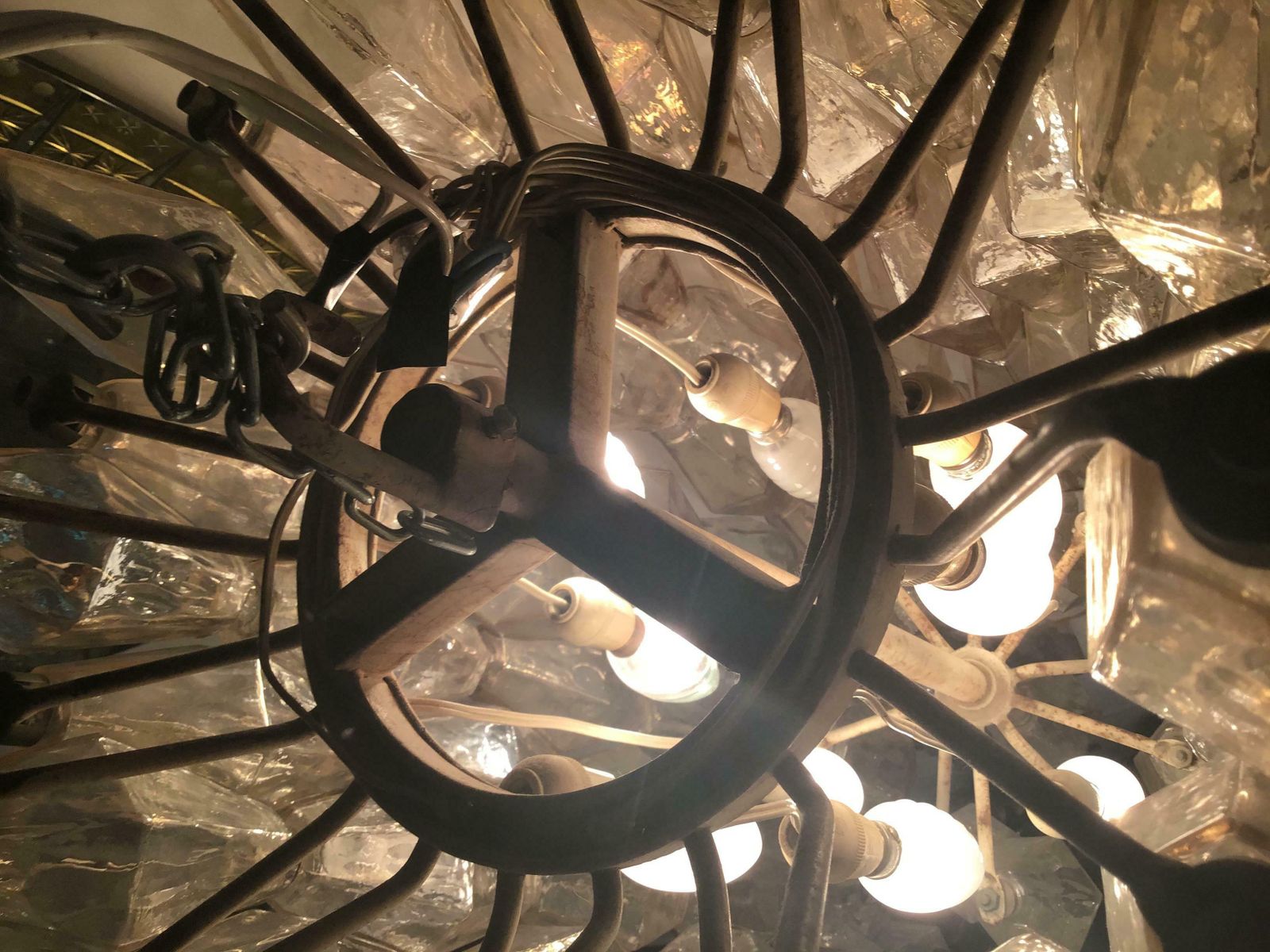 Venini, Chandelier Poliedri 1950, Carlo Scarpa photo vintage