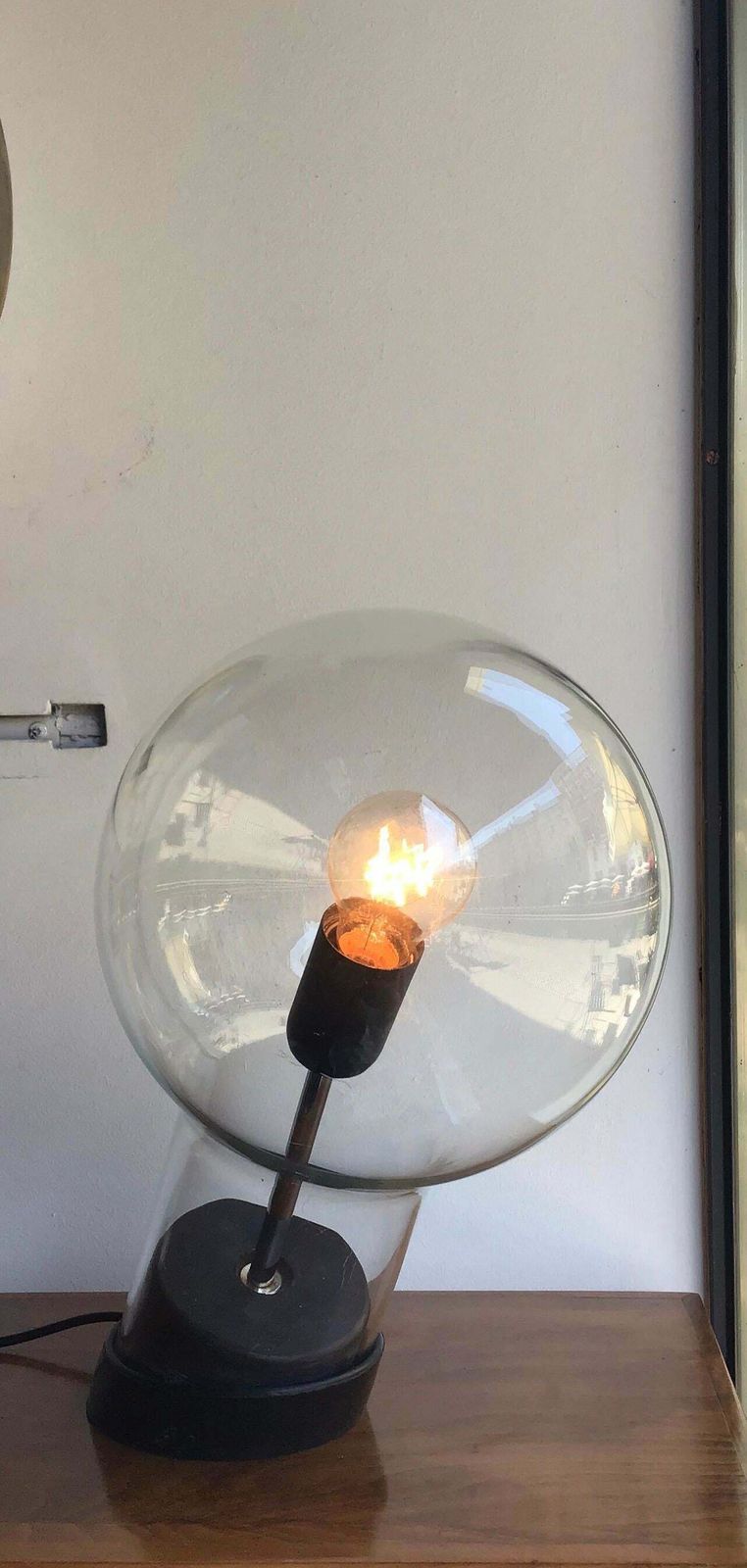Stilnov Styletable Lamp Glass Ghisa Metal, 1960, Italy photo Lighting