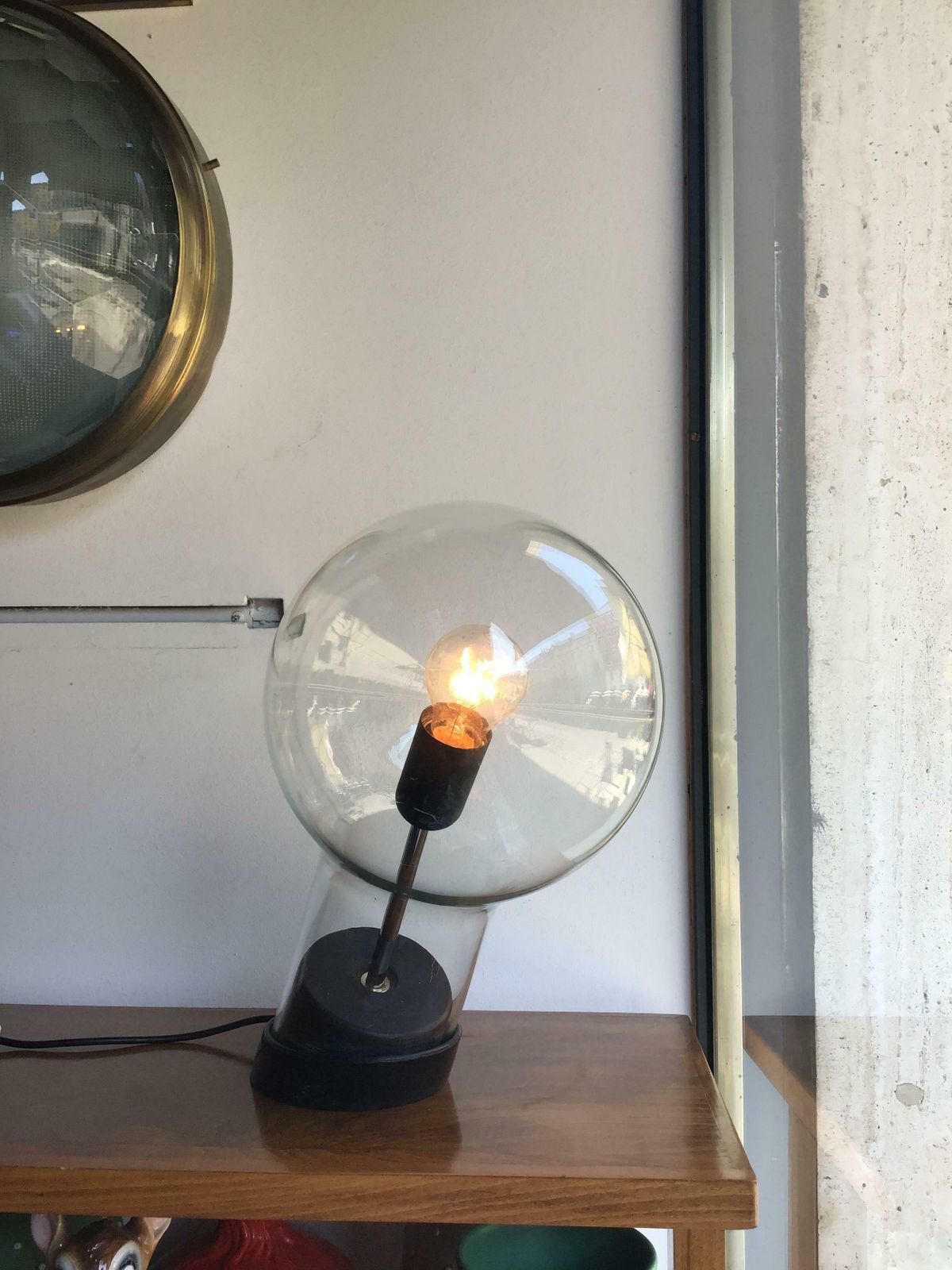 Stilnov Styletable Lamp Glass Ghisa Metal, 1960, Italy photo vinterior
