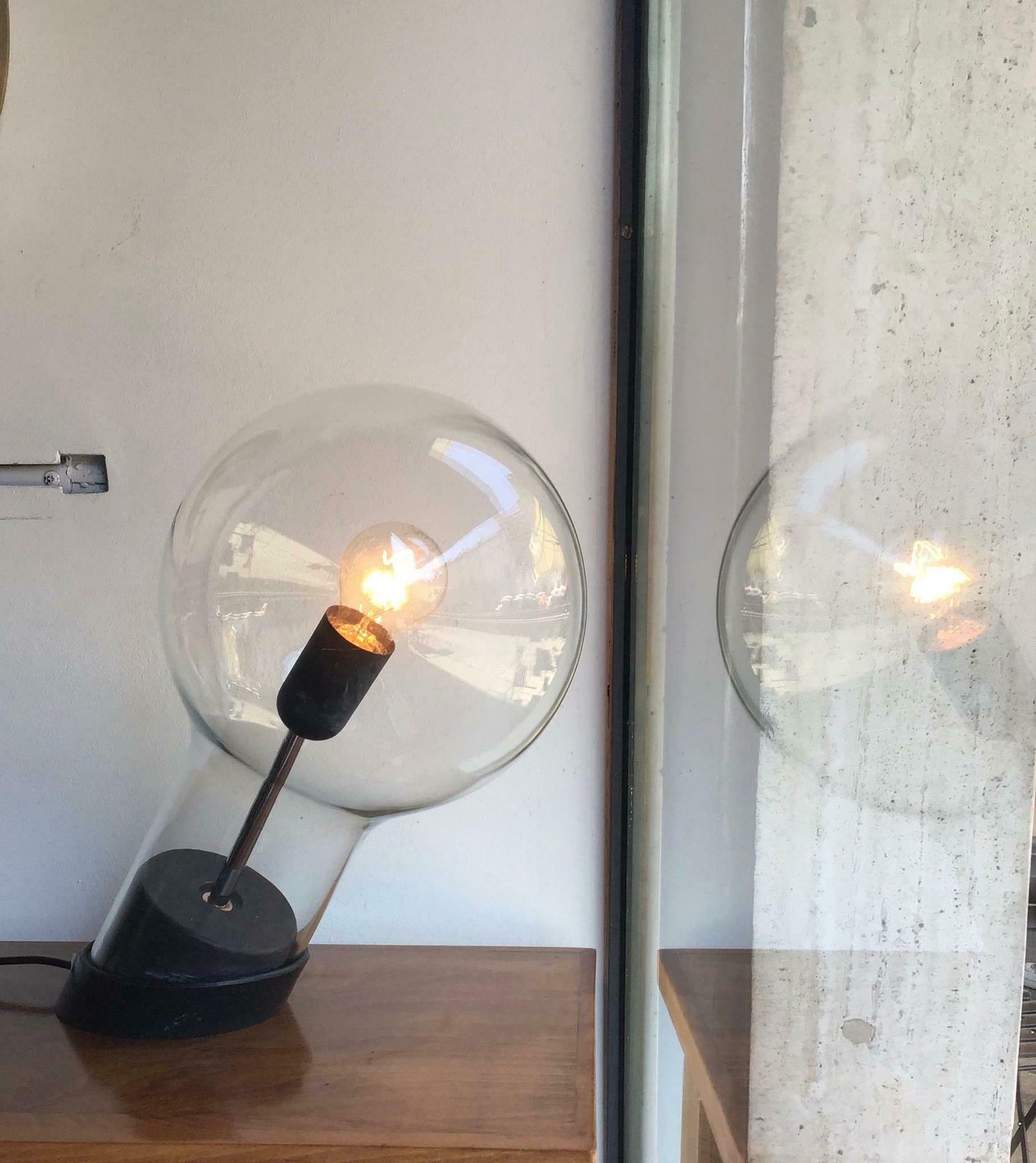 photo for sale Stilnov Styletable Lamp Glass Ghisa Metal, 1960, Italy