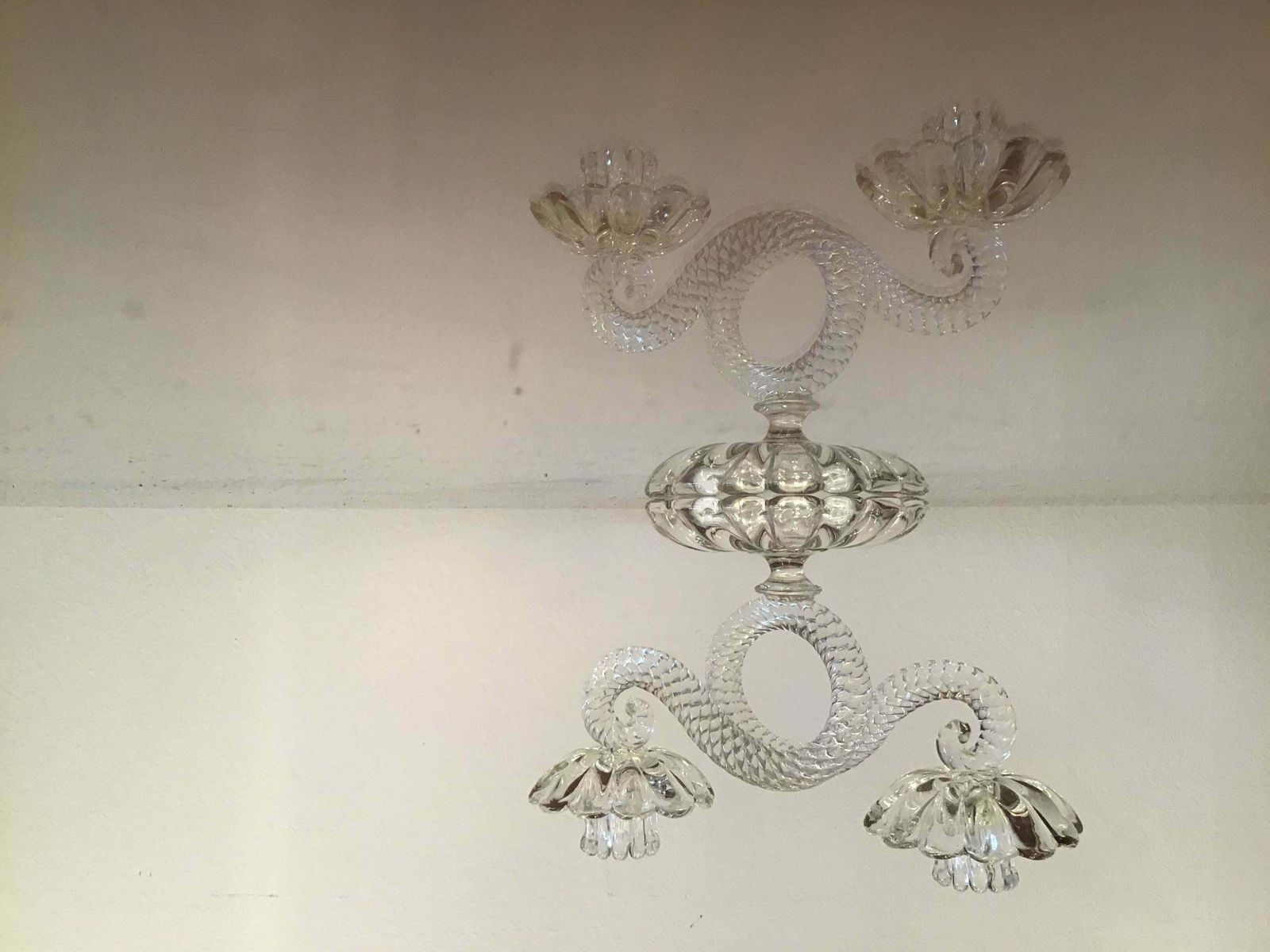 photo furniture Seguso Candleholder Murano Glass 1930 Italy