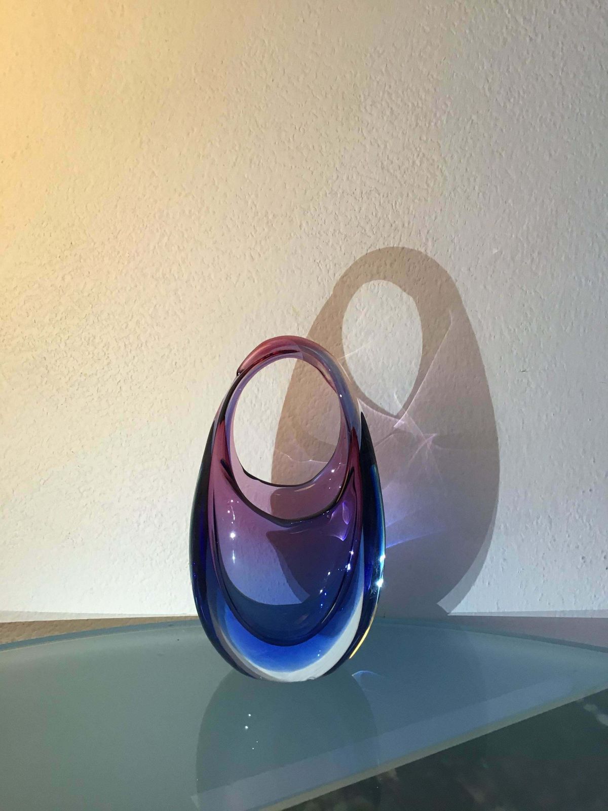 Flavio Poli Vase Murano Glass 1950 Italy photo vintage