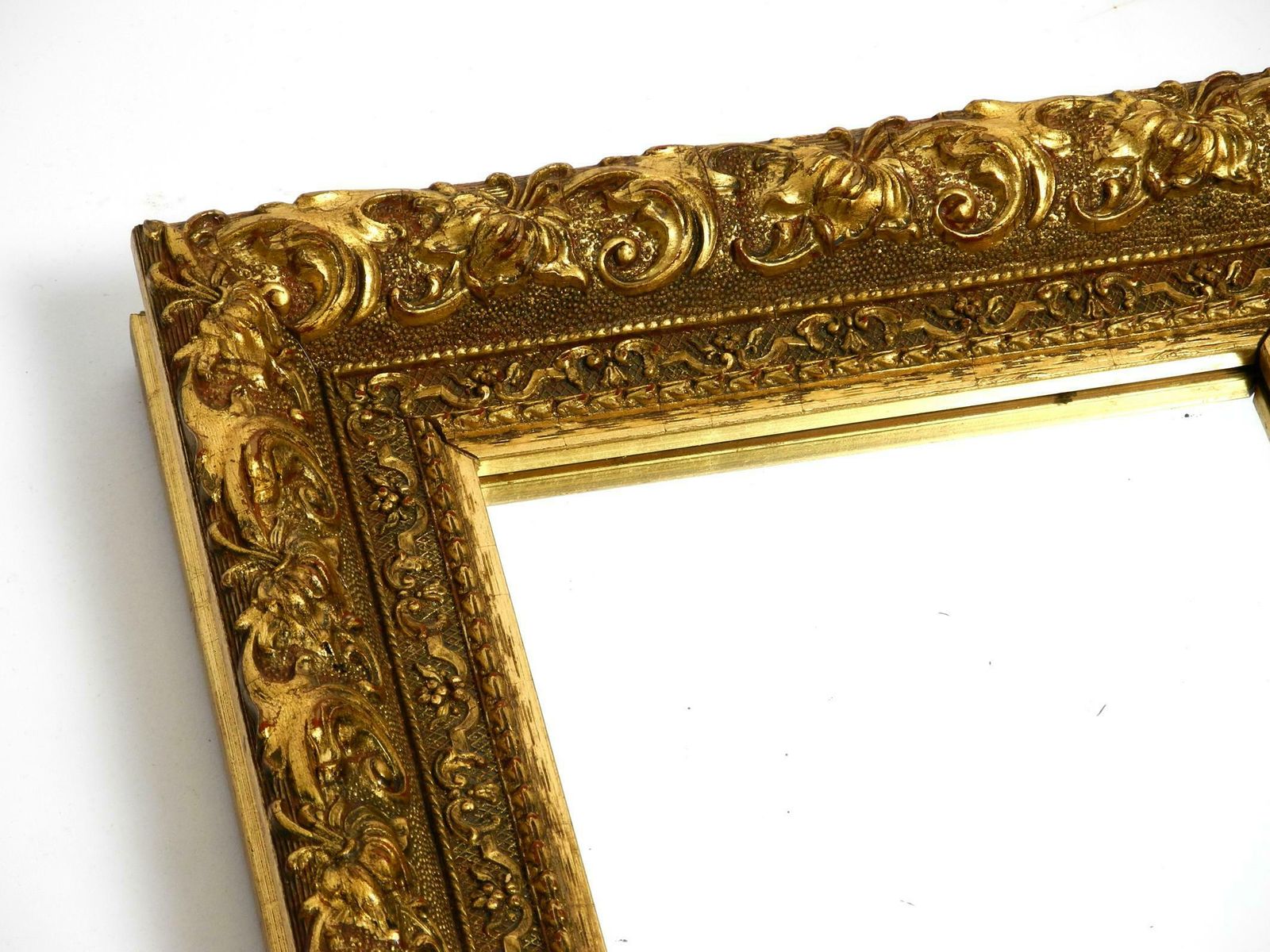 Beautiful Wall Mirror From Italy With An Ornate, Gold Plated Frame photo vintage