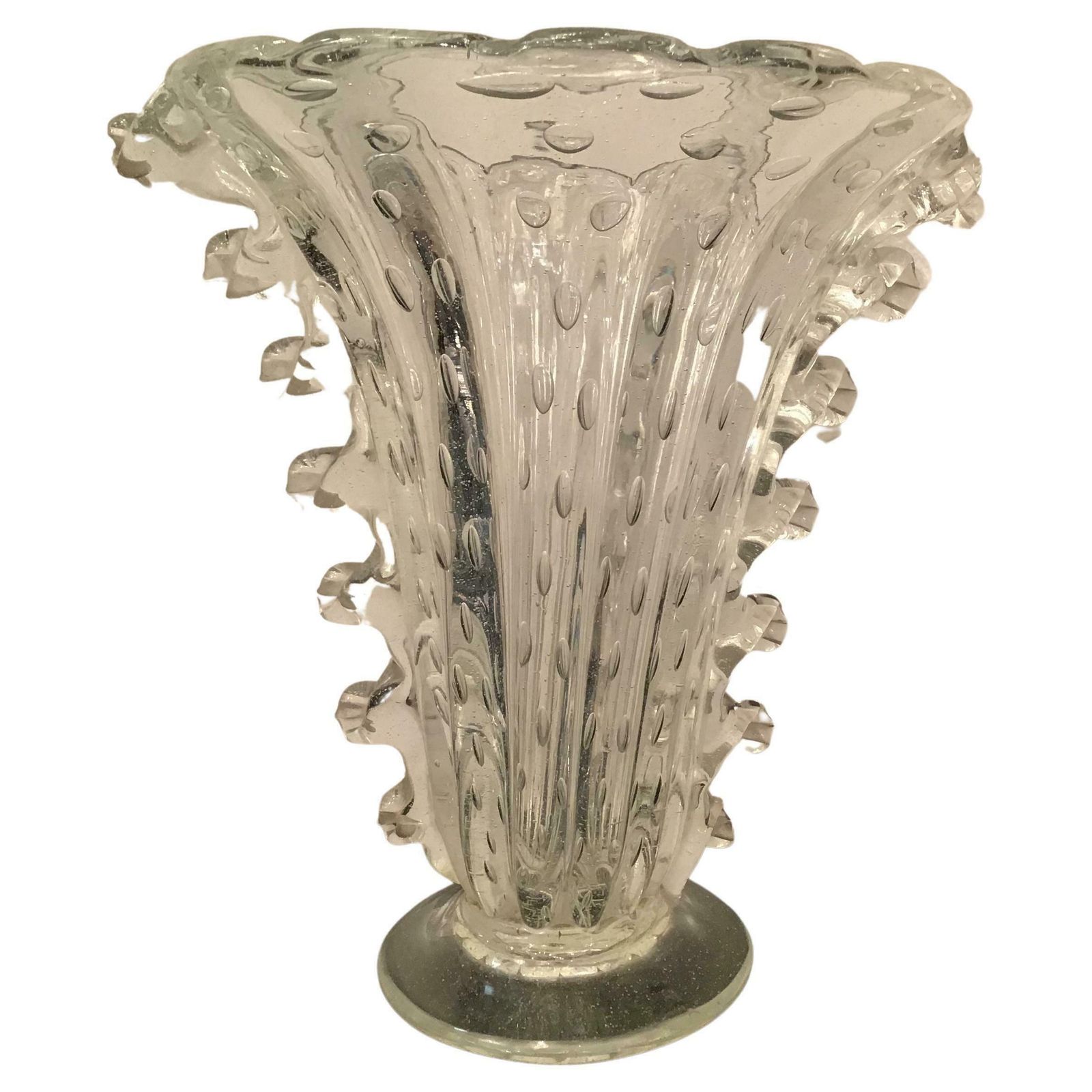 Barovier E Toso Vase Murano Glass 1940 Italy