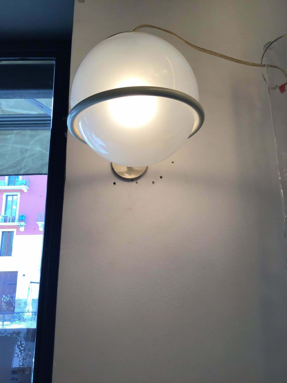 Gino Sarfatti Arteluce Couple Sconces Glass Metal Painted, 1955, Italy photo Lighting