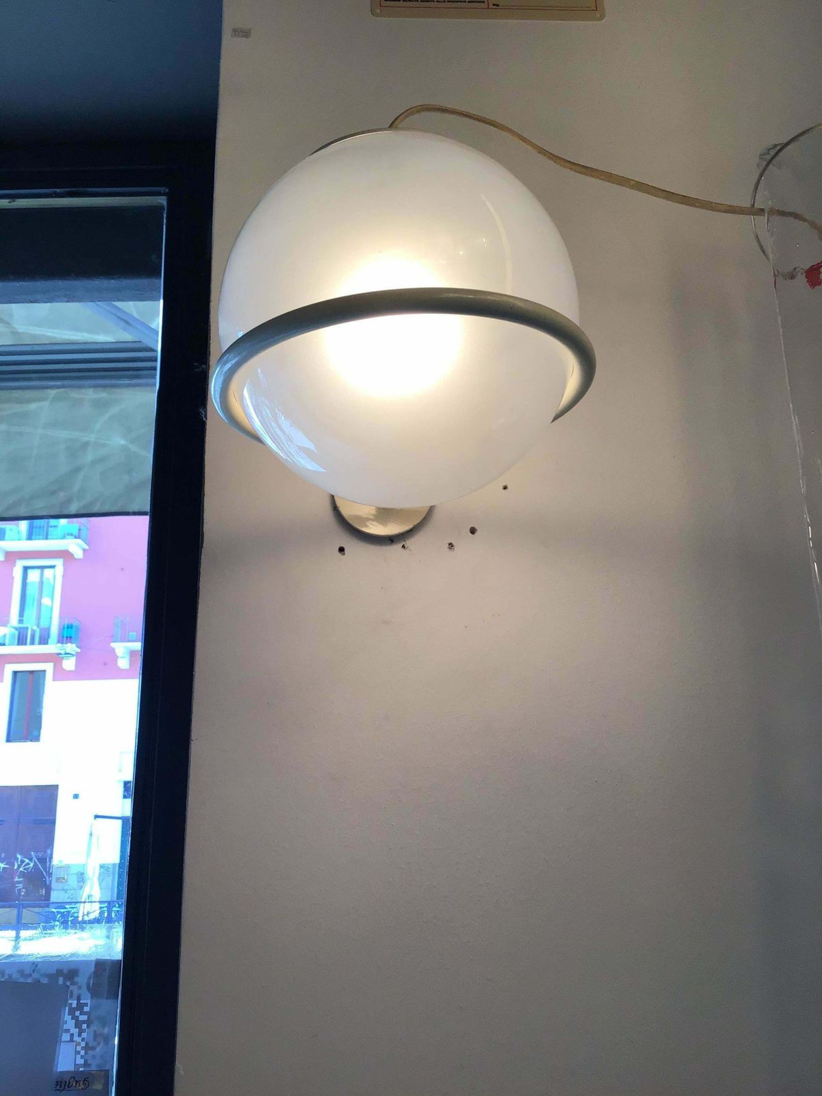photo vintage Gino Sarfatti Arteluce Couple Sconces Glass Metal Painted, 1955, Italy