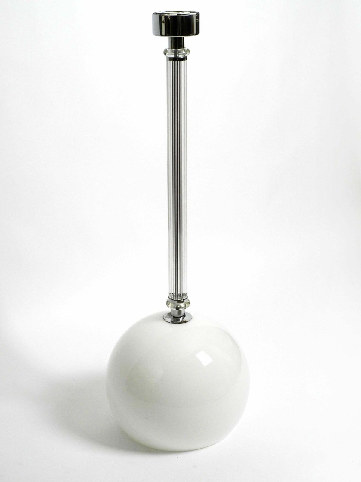 Large Rare Czech Mid Century Glass Ceiling Lamp With Glass Shade And Glass Rod photo furniture