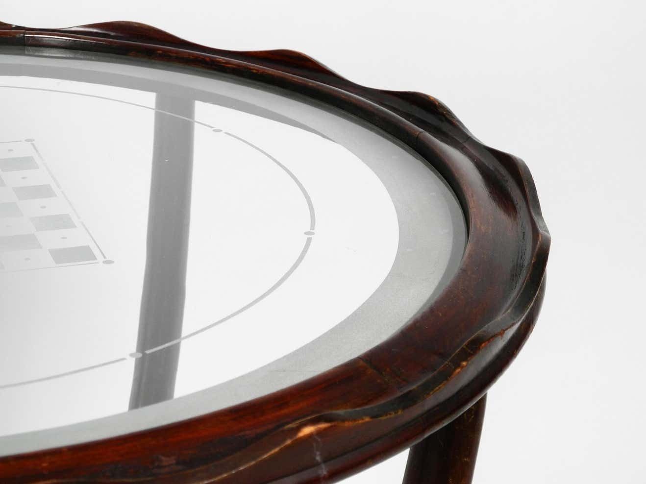 photo vinterior Original Midcentury Chess And Side Table Made Of Wood And Glass From Italy