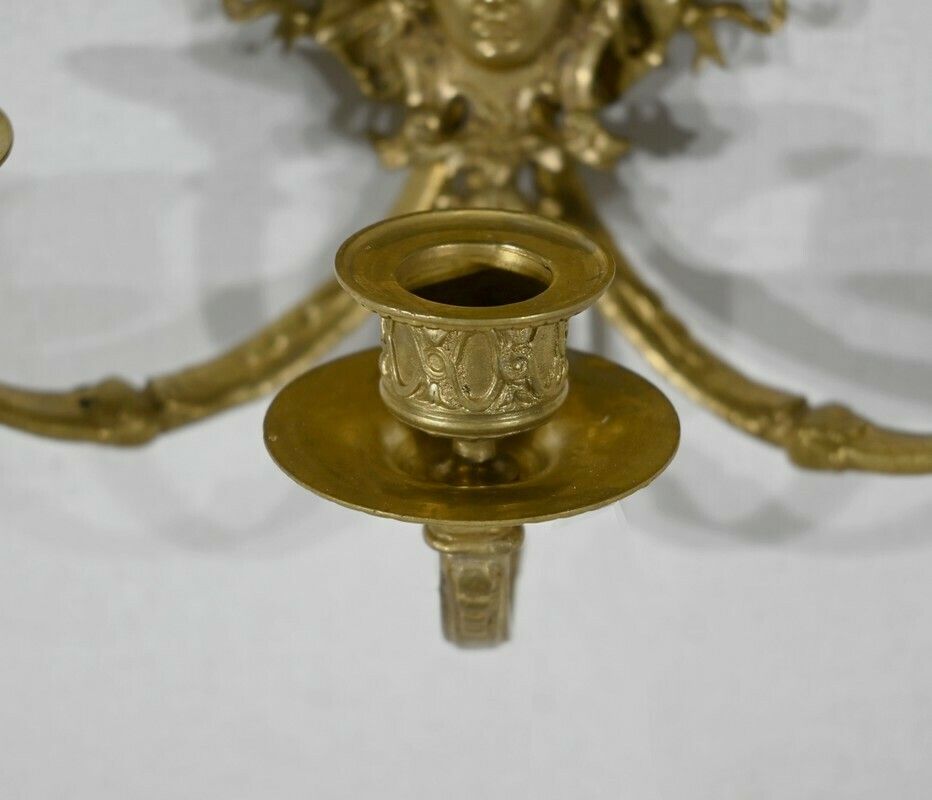 photo furniture Pair Of Wall Sconces In Gilt Bronze, Napoleon III Period   Mid 19th Century