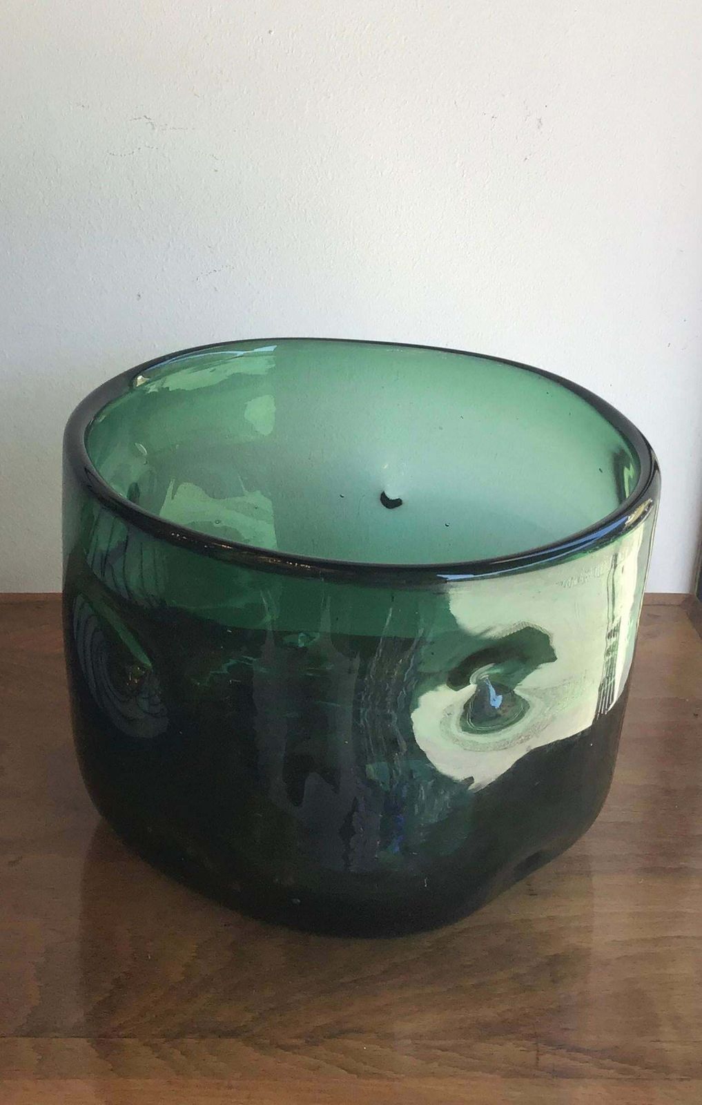 Home Decor Empoli Vase Blown Glass Green, 1955, Italy photo
