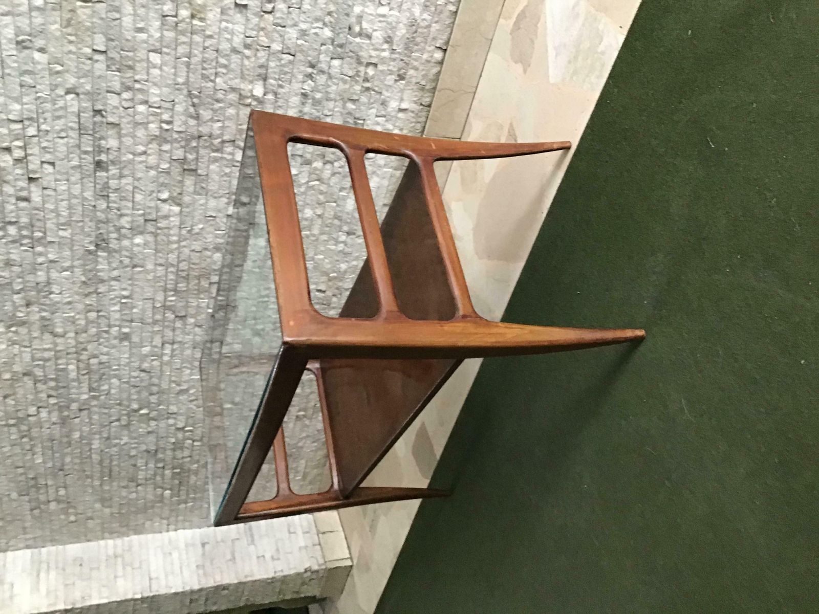 photo furniture Paolo Buffa Coffee Table Wood Glass 1950, Italy