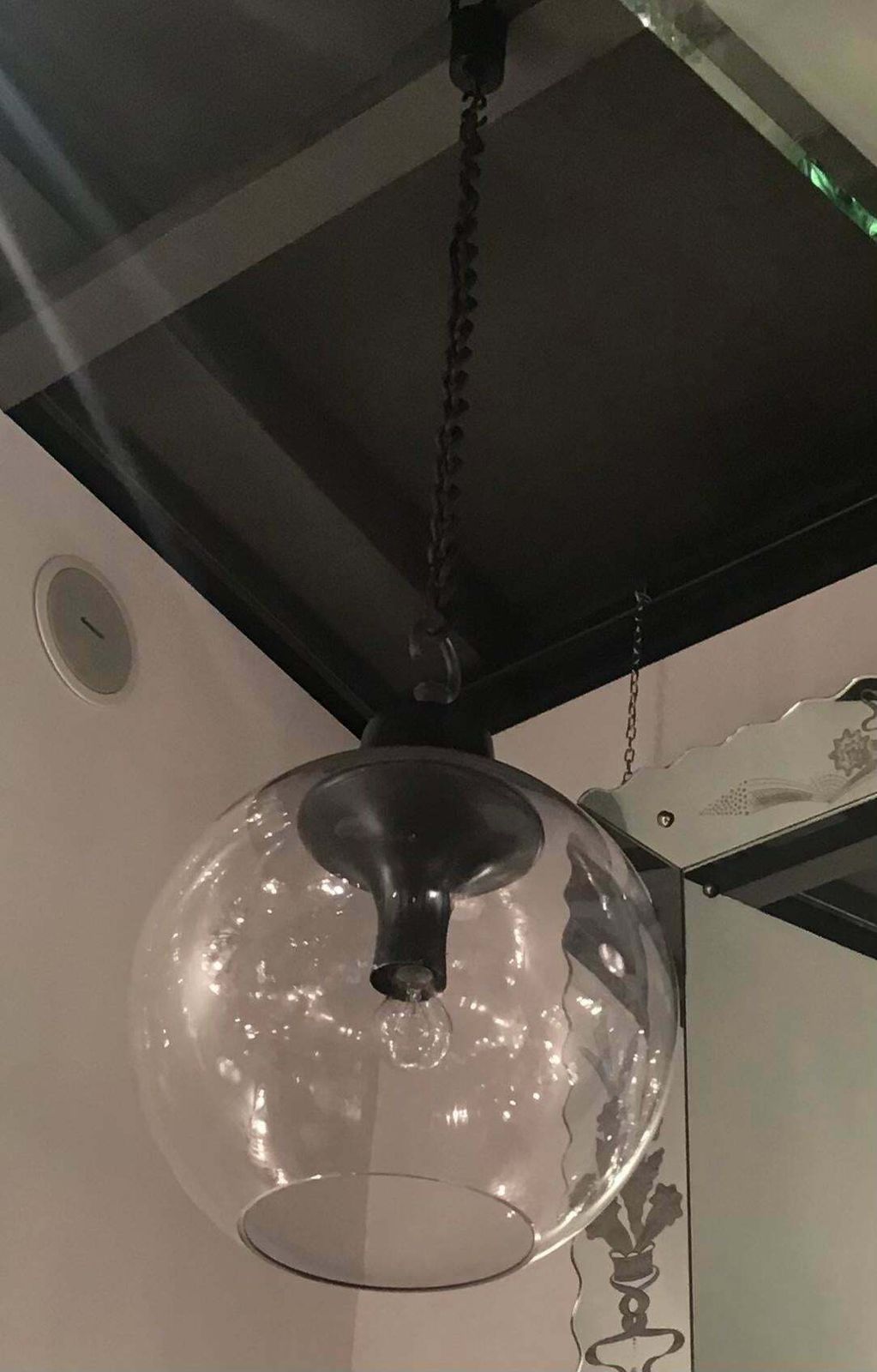 Azucena Luigi Caccia Dominioni Chandelier Glass Burnished Metal 1967 Italy photo for sale