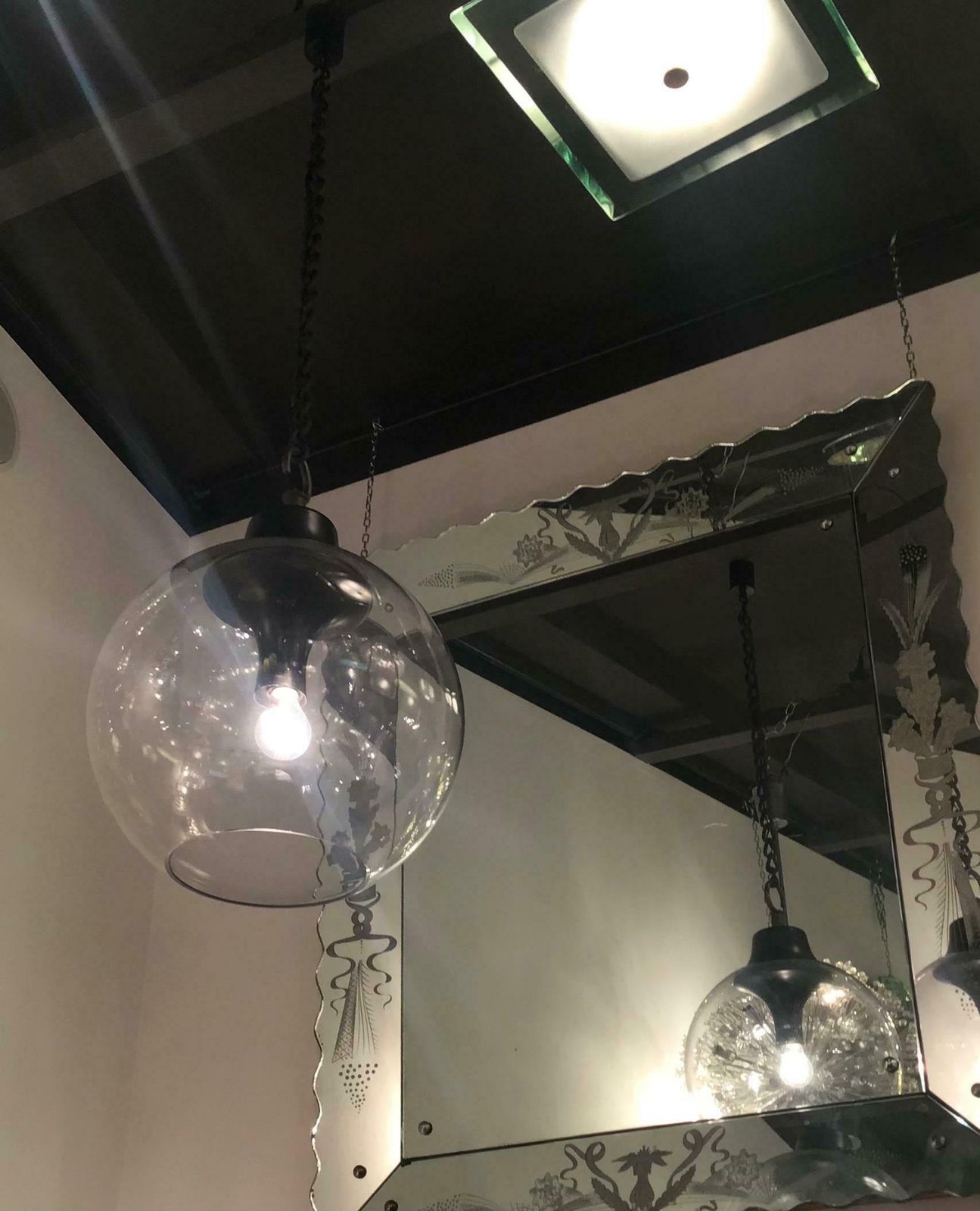Azucena Luigi Caccia Dominioni Chandelier Glass Burnished Metal 1967 Italy photo vinterior