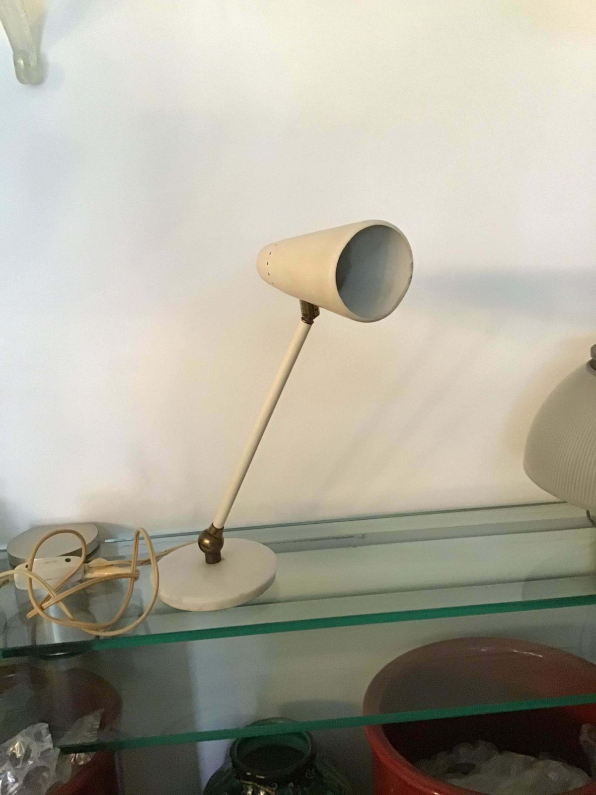 Stilnovo Style Table Lamp Marble Brass Metal 1950 Italy photo for sale