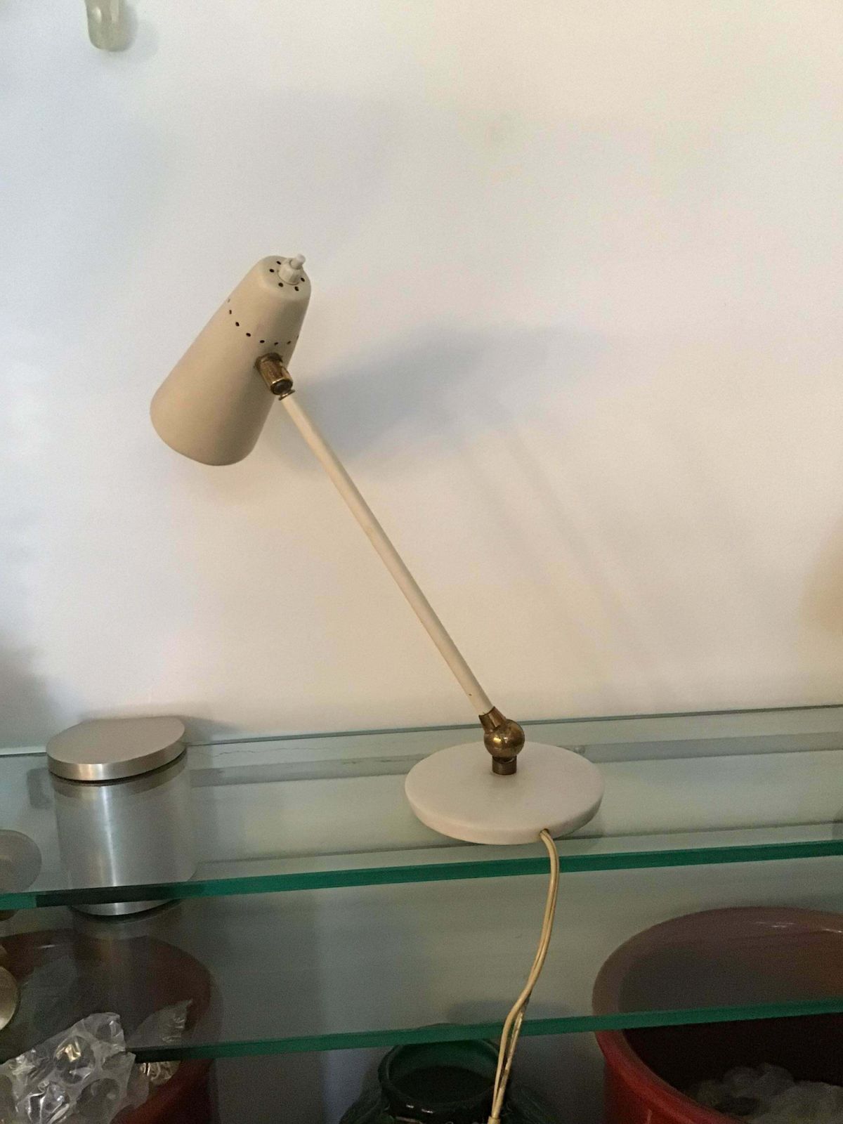 Stilnovo Style Table Lamp Marble Brass Metal 1950 Italy photo buy