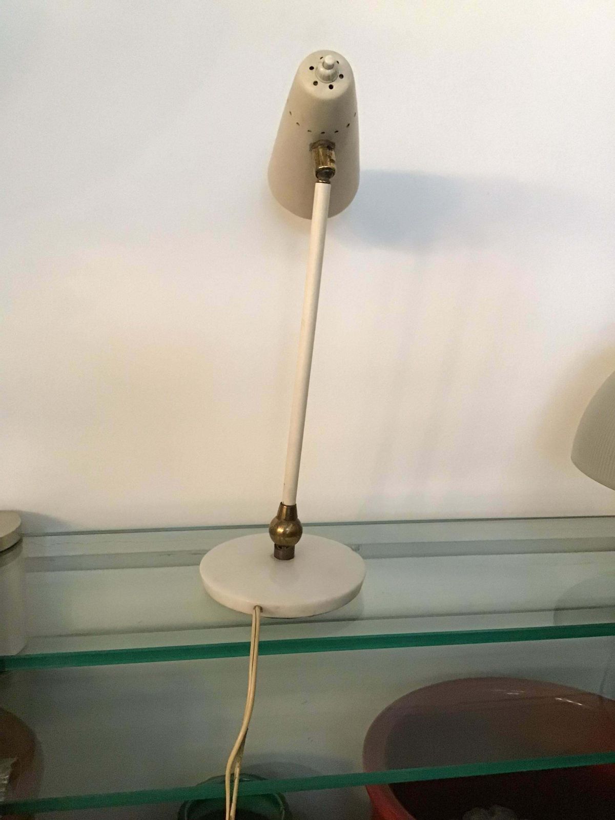photo for sale Stilnovo Style Table Lamp Marble Brass Metal 1950 Italy