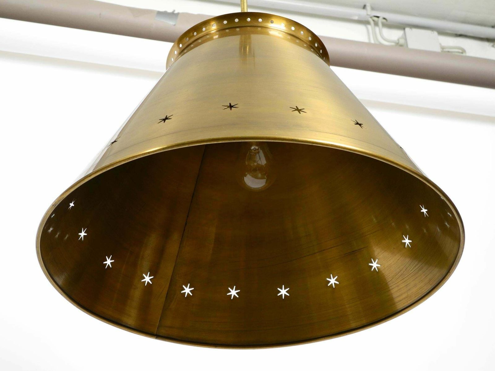 Great Italian Xxl Mid Century Brass Ceiling Lamps With Long Rod photo Lighting