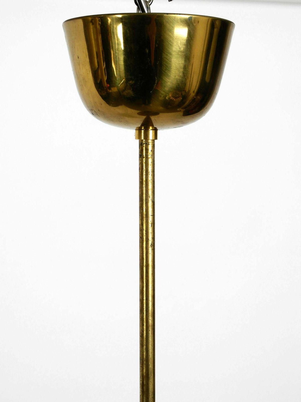 photo for sale Great Italian Xxl Mid Century Brass Ceiling Lamps With Long Rod
