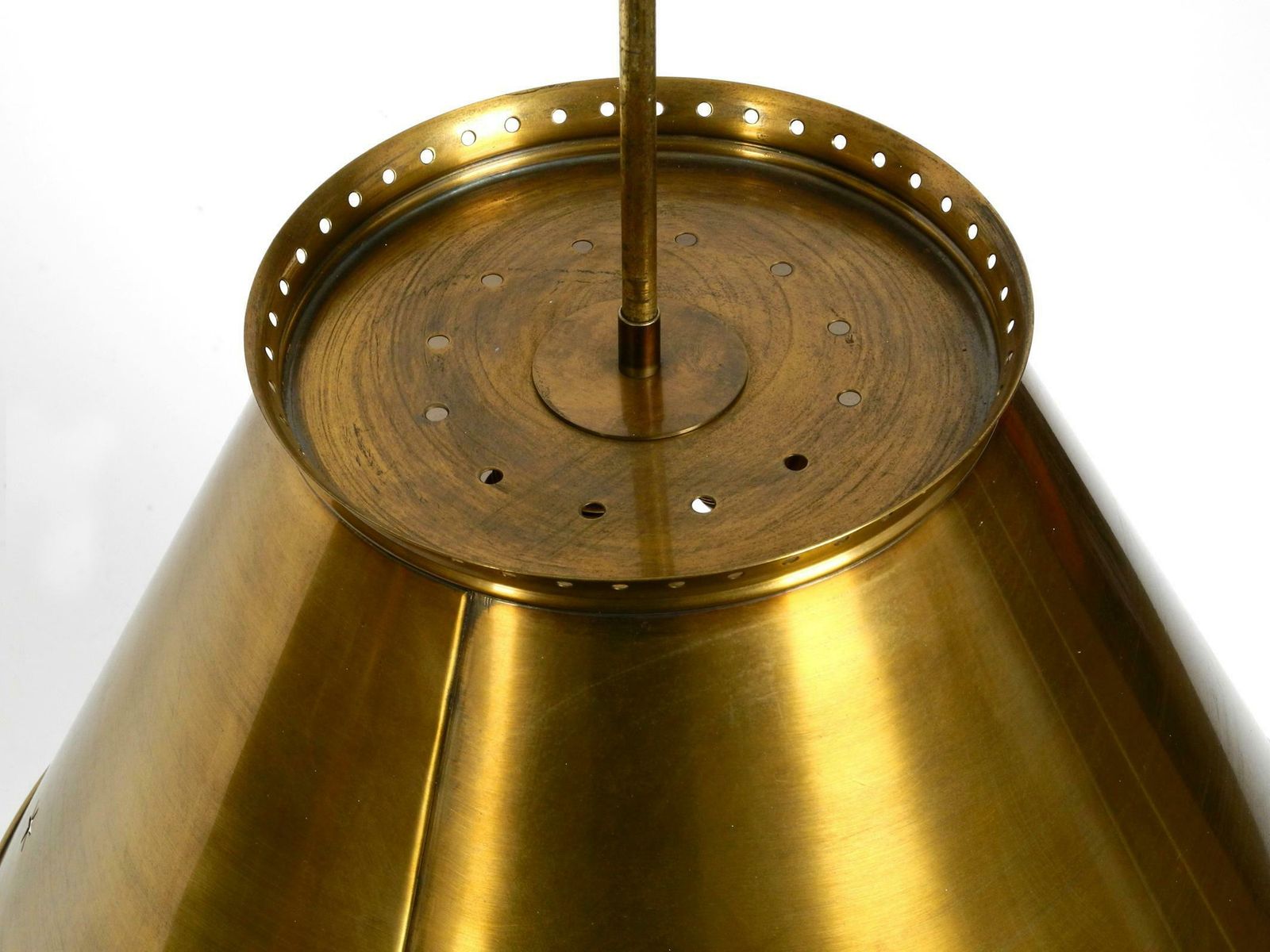 1790.0 Great Italian Xxl Mid Century Brass Ceiling Lamps With Long Rod photo
