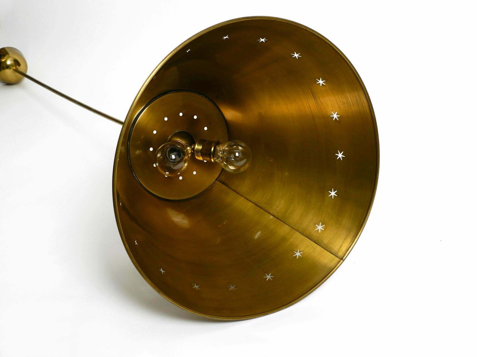 photo buy Great Italian Xxl Mid Century Brass Ceiling Lamps With Long Rod