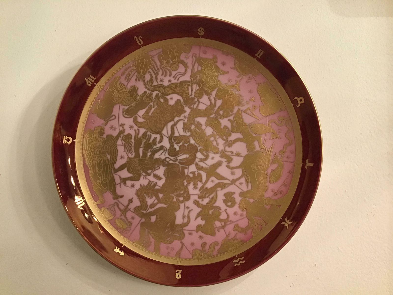 Morbelli Porcelain Wall Plate “Planisfero Celeste” Worked With Pure Gold 1960 It photo furniture