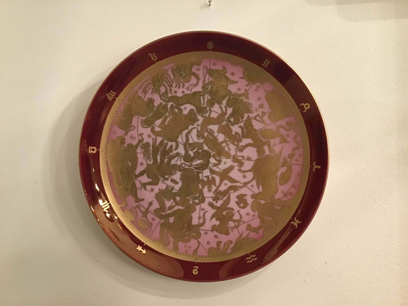 Morbelli Porcelain Wall Plate “Planisfero Celeste” Worked With Pure Gold 1960 It photo vintage