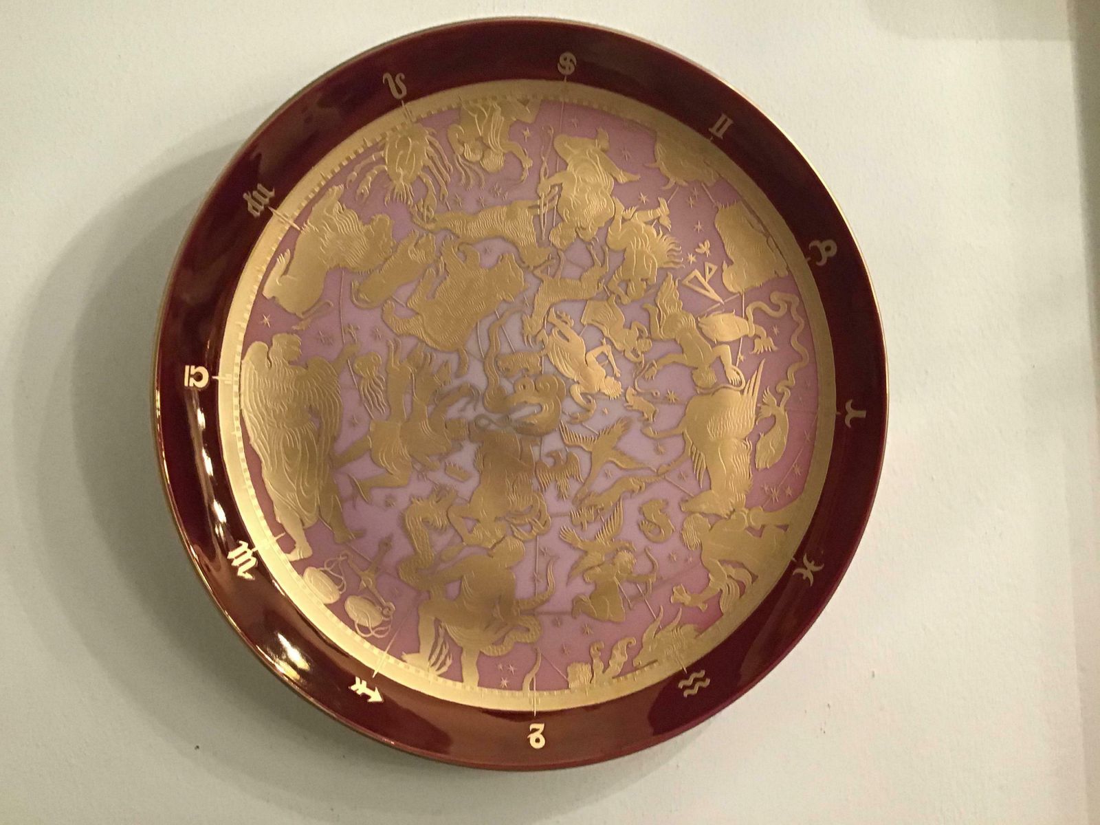photo furniture Morbelli Porcelain Wall Plate “Planisfero Celeste” Worked With Pure Gold 1960 It