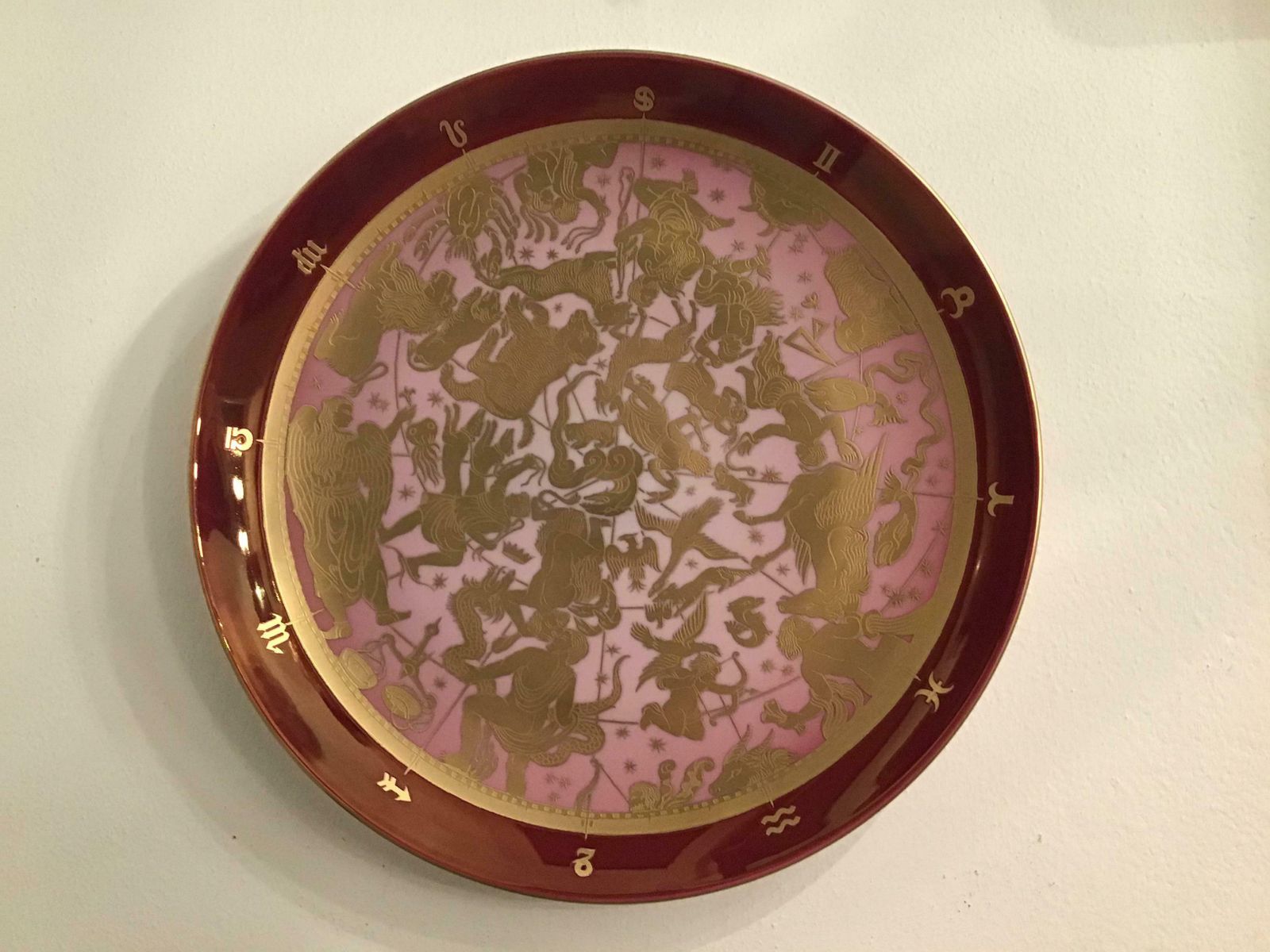 photo buy Morbelli Porcelain Wall Plate “Planisfero Celeste” Worked With Pure Gold 1960 It