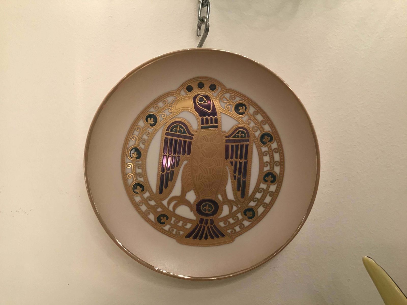 photo buy Morbelli Porcelain “Gioiellò Germany Wall Plate Worked With Pure Gold 1960 Italy