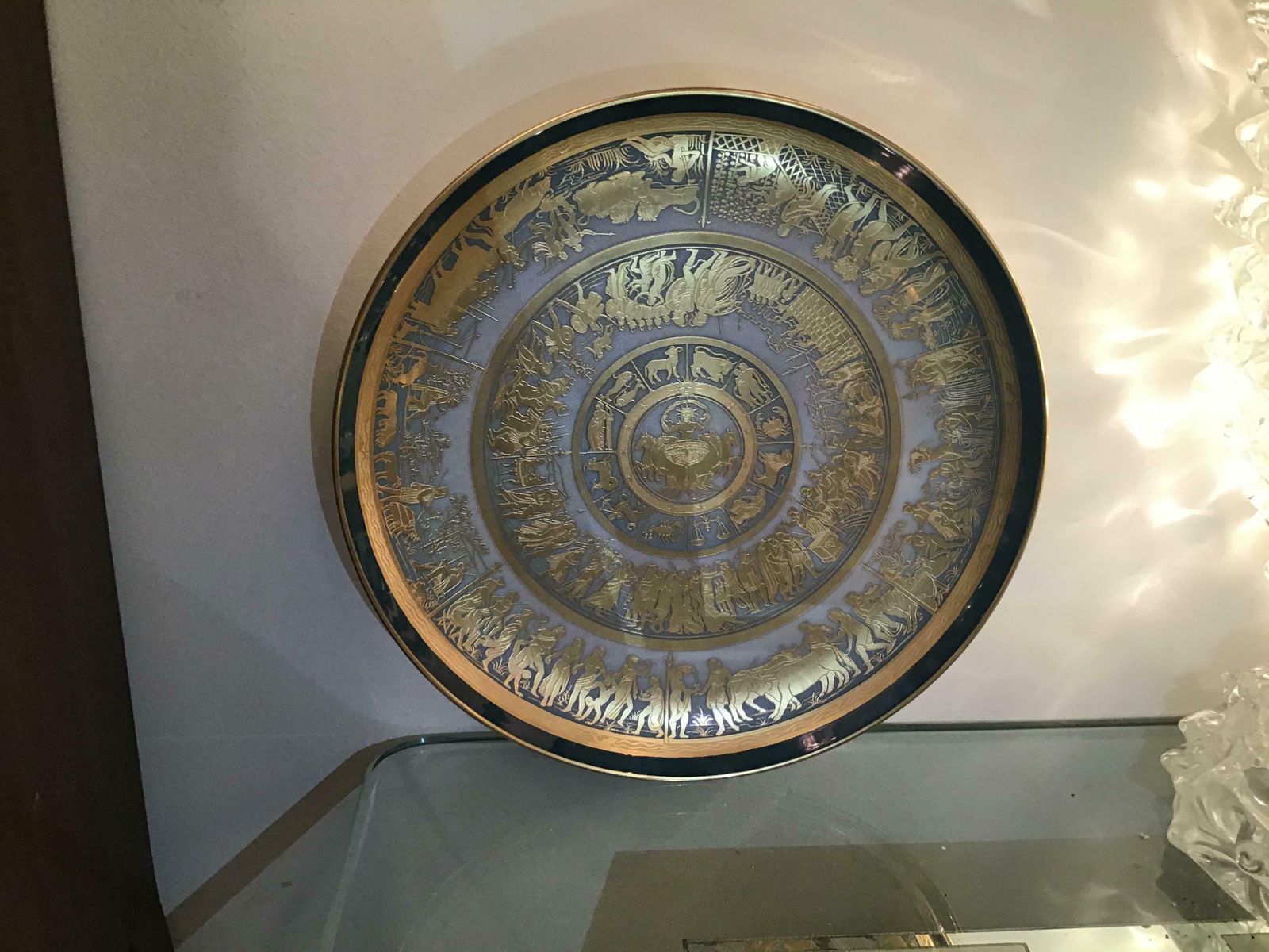 photo for sale Morbelli Porcelain “Scudo Di Achillewall Plates Worked With Pure Gold 1960 Italy
