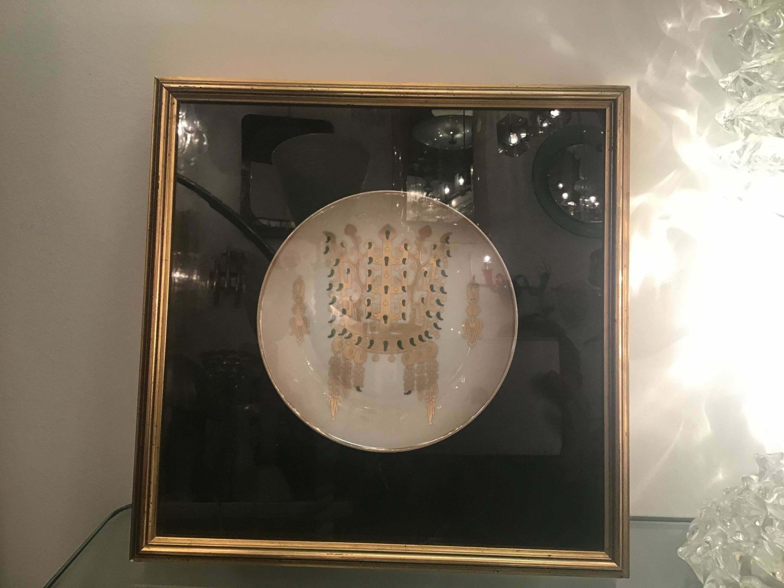 Morbelli Porcelain Wall Plates Worked With Pure Gold 1960 Italy photo buy