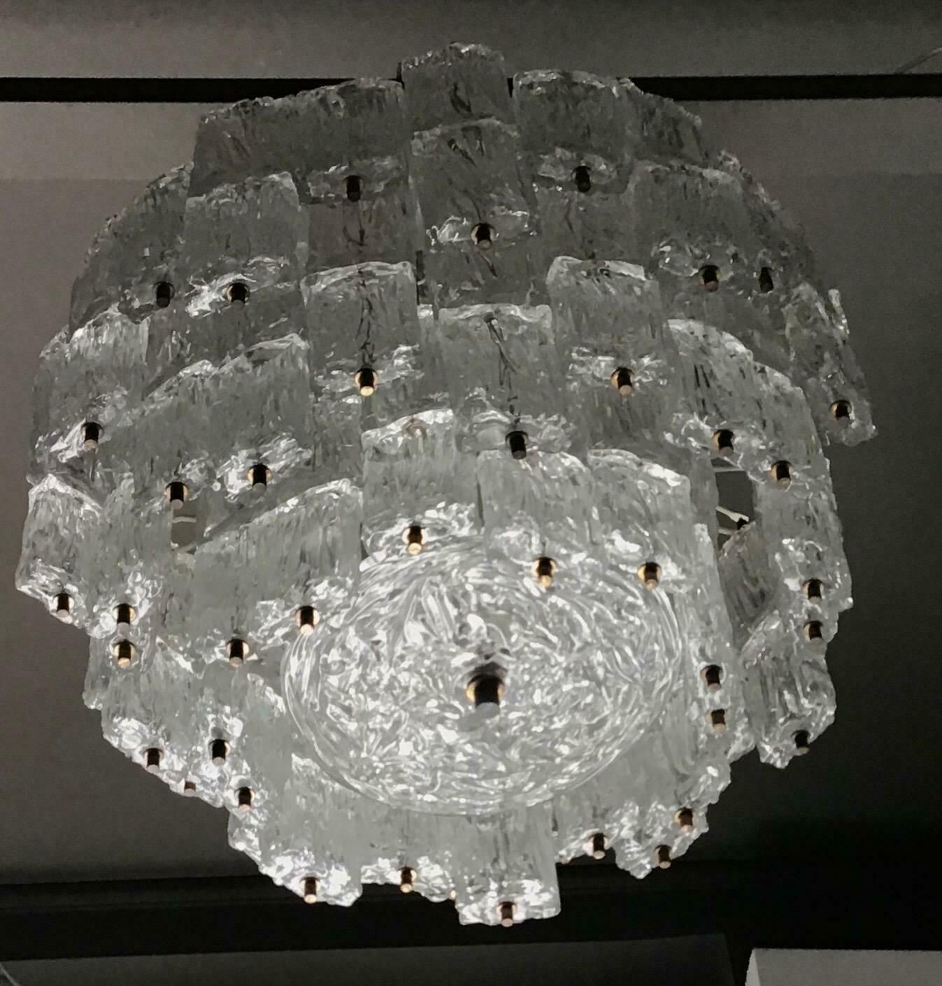 Venini Toni Zuccheri Chandelier Murano Glass Brass 1950 Italy photo furniture