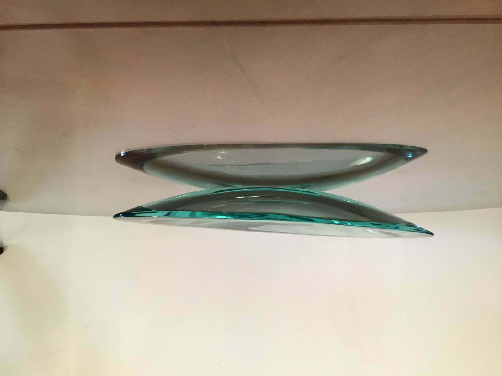 Fontana Arte Centrepiece/Svuota Tasche Glass, 1950, Italy photo vinterior