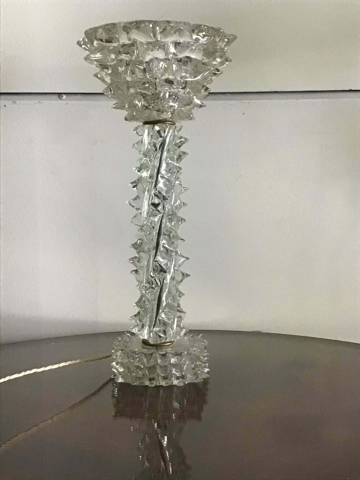 Lighting Barovier E Toso Table Lamp Murano Glass Brass “Rostrato”, 1940, Italy photo