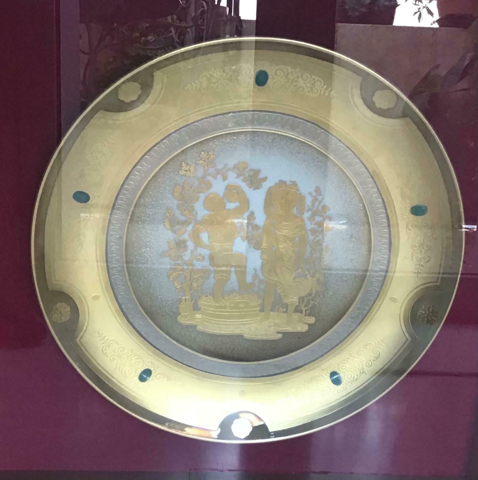 Morbelli Porcelain Wall Plate “The Harvest” Worked With Pure Gold, 1960, Italy photo furniture
