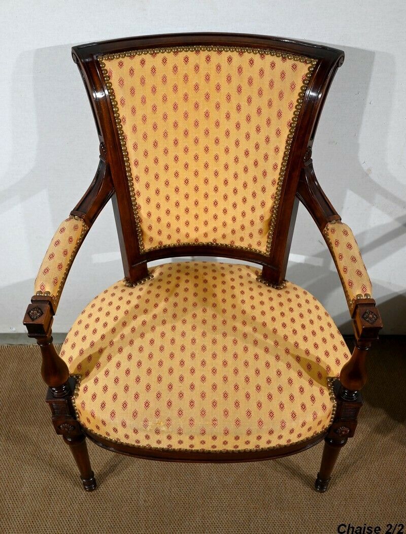 Pair Of Mahogany Armchairs, Louis XVI Style   2nd Part Of The 19th Century photo 2058.97