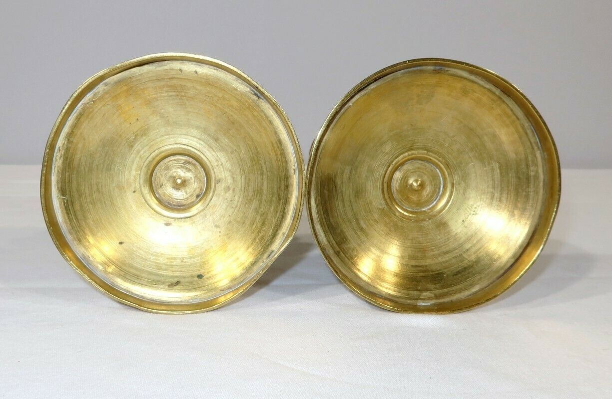 photo buy Pair Of Brass Candlesticks, Empire Style, Early 20th Century